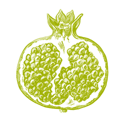 Mit Granatapfelkernen