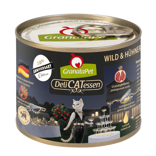 GranataPet Katze - Nassfutter DeliCATessen - Wild & Hühnerherzen mit Lachsöl 200 g - Hauptbild