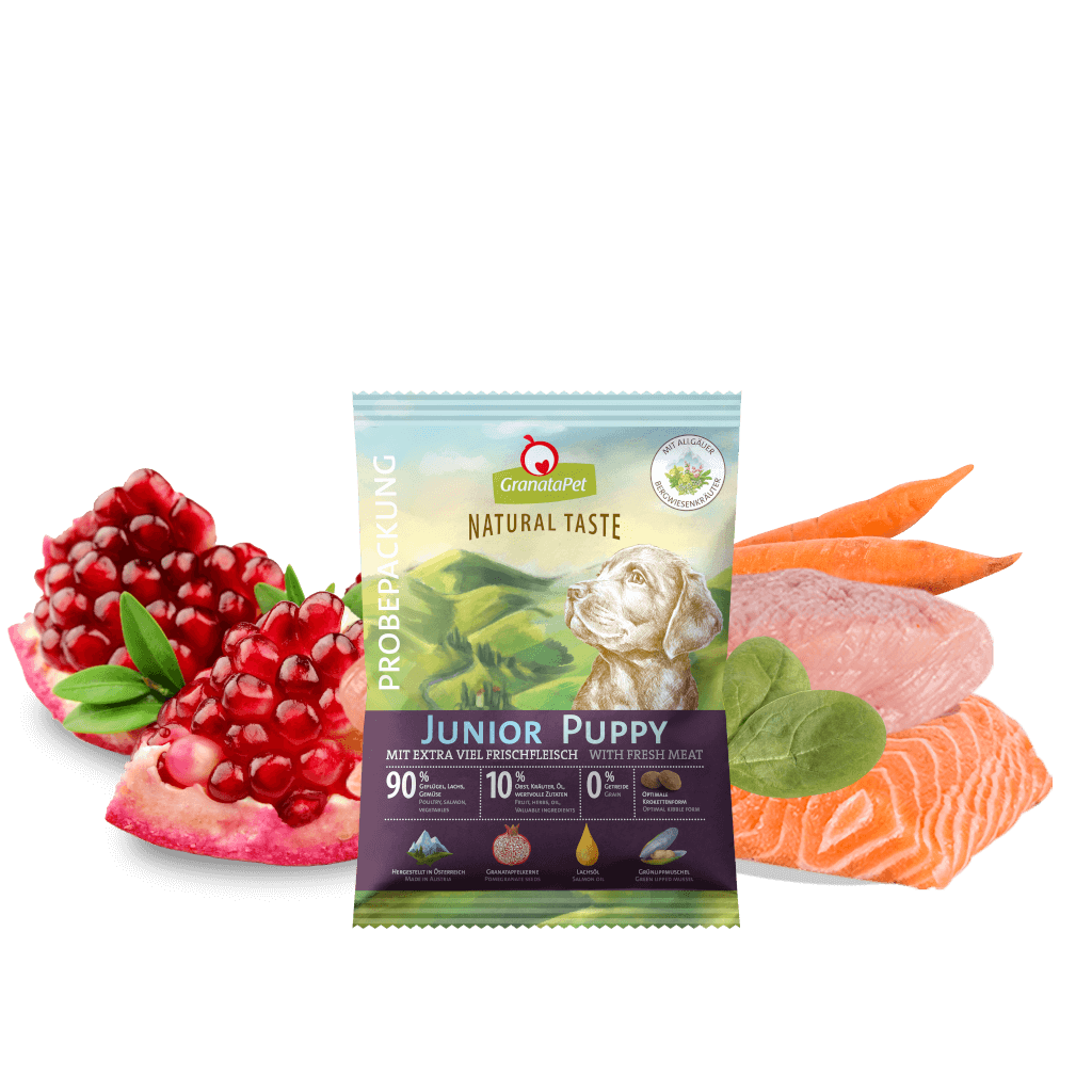 GranataPet Hund - Proben Natural Taste Junior 80 g - Zutaten