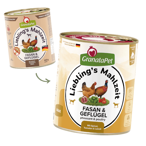 GranataPet Hund - Nassfutter Liebling´s Mahlzeit Fasan & Geflügel 800 g - Umstellung