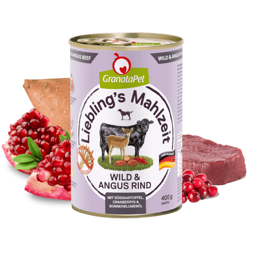 GranataPet Hund - Nassfutter Liebling´s Mahlzeit Wild & Angus Rind 400 g - Zutaten