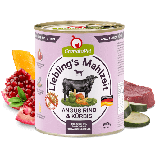 GranataPet Hund - Nassfutter Liebling´s Mahlzeit Angus Rind & Kürbis 800 g - Zutaten
