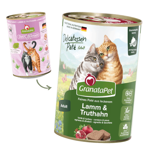 GranataPet Katze - Nassfutter DeliCATessen Lamm & Truthahn 400 g - Umstellung
