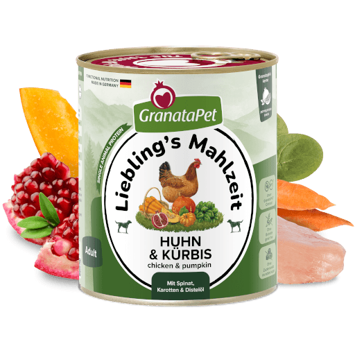 GranataPet Hund - Nassfutter Liebling´s Mahlzeit Huhn & Kürbis 800 g - Zutaten