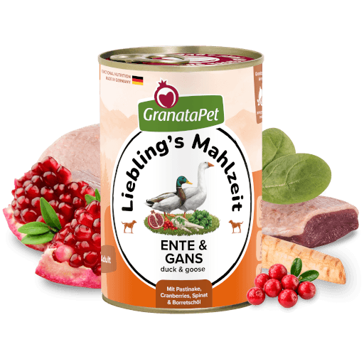 GranataPet Hund - Nassfutter Liebling´s Mahlzeit Ente & Gans 400 g - Zutaten