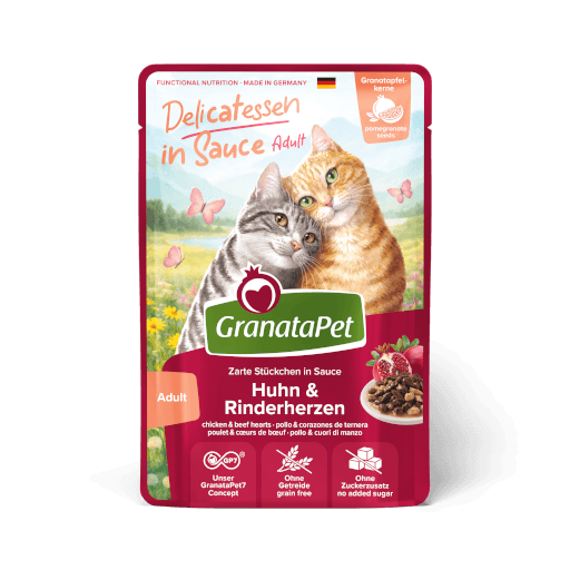 GranataPet Katze - Nassfutter DeliCATessen in Sauce Huhn & Rinderherzen 100 g - Hauptbild