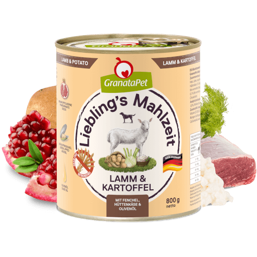 GranataPet Hund - Nassfutter Liebling´s Mahlzeit Lamm & Kartoffel 800 g - Zutaten
