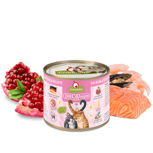 GranataPet Katze - Nassfutter DeliCATessen Lachs & Meeresfrüchte 200 g - Zutaten