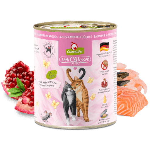 GranataPet Katze - Nassfutter DeliCATessen Lachs & Meeresfrüchte 800 g - Zutaten
