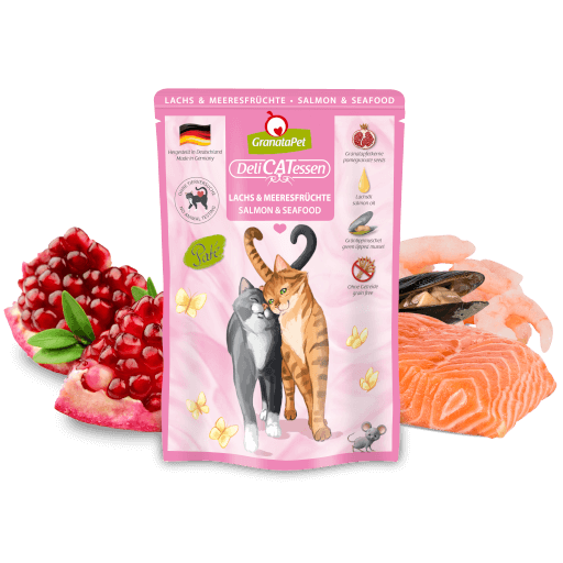GranataPet Katze - Nassfutter DeliCATessen Lachs & Meeresfrüchte 85 g - Zutaten