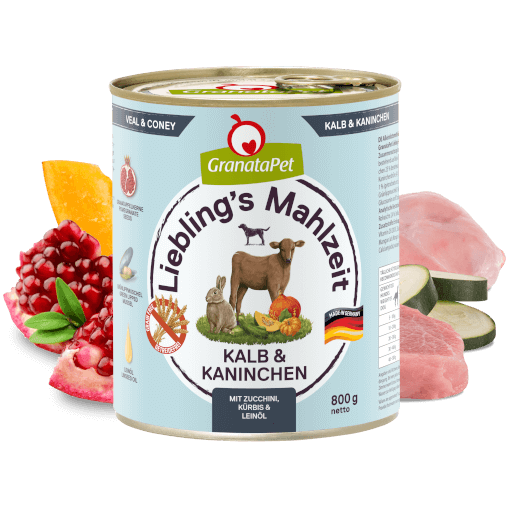 GranataPet Hund - Nassfutter Liebling´s Mahlzeit Kalb & Kaninchen 800 g - Zutaten