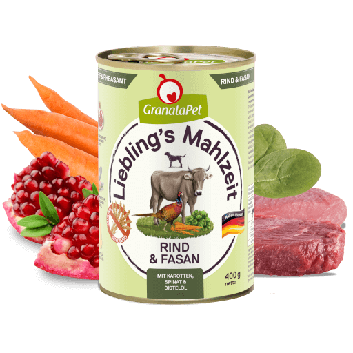 GranataPet Hund - Nassfutter Liebling´s Mahlzeit Rind & Fasan 400 g - Zutaten