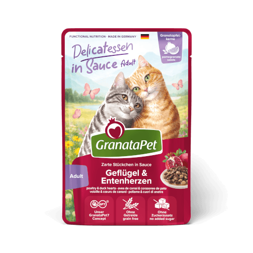 GranataPet Katze - Nassfutter DeliCATessen in Sauce Geflügel & Entenherzen 100 g - Hauptbild