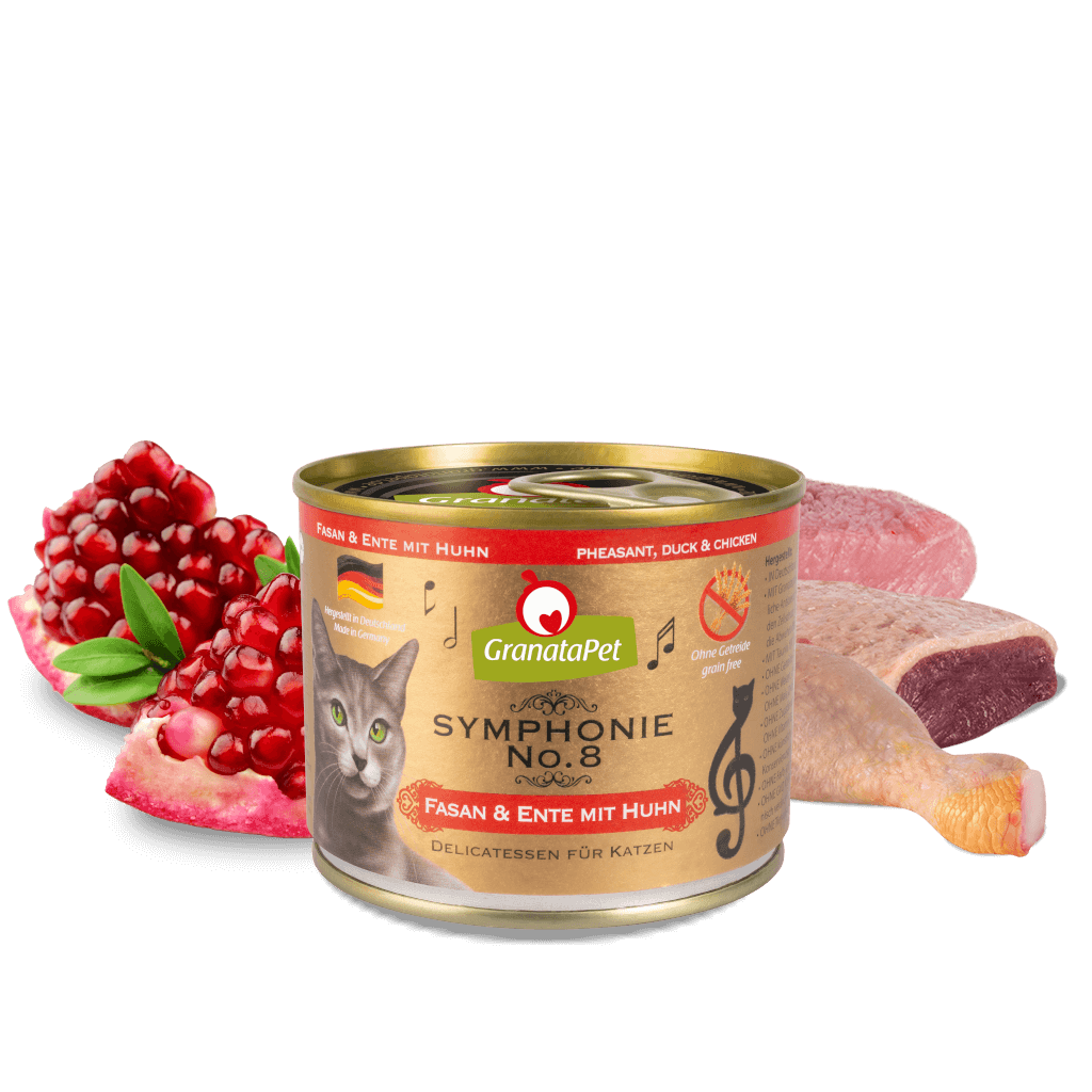 GranataPet Katze - Nassfutter Symphonie No. 8 Fasan & Ente mit Huhn 200 g - Zutaten