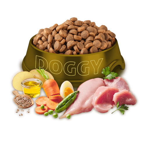 DOGGY Dog - Trockenfutter Geflügel Adult 1 kg - Produkt in Schale/Napf