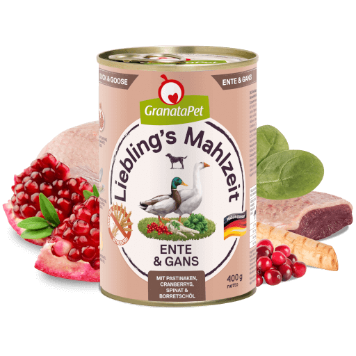 GranataPet Hund - Nassfutter Liebling´s Mahlzeit Ente & Gans 400 g - Zutaten