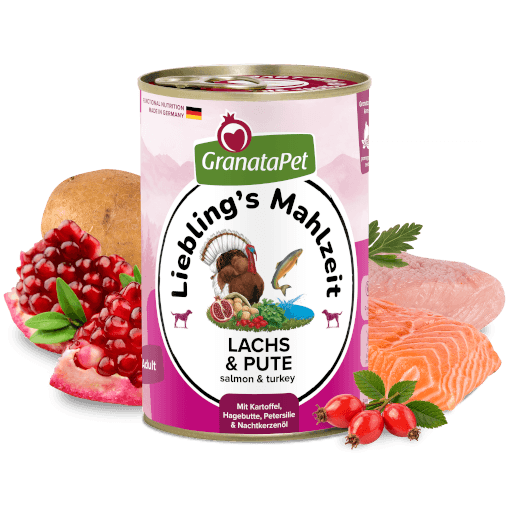 GranataPet Hund - Nassfutter Liebling´s Mahlzeit Lachs & Pute 400 g - Zutaten
