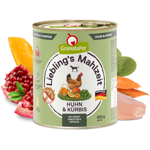 GranataPet Hund - Nassfutter Liebling´s Mahlzeit Huhn & Kürbis 800 g - Zutaten