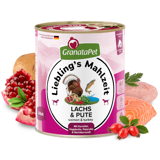GranataPet Hund - Nassfutter Liebling´s Mahlzeit Lachs & Pute 800 g - Zutaten