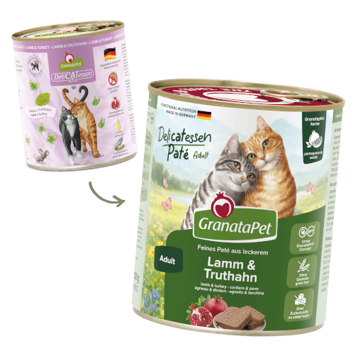 GranataPet Katze - Nassfutter DeliCATessen Lamm & Truthahn 800 g - Umstellung