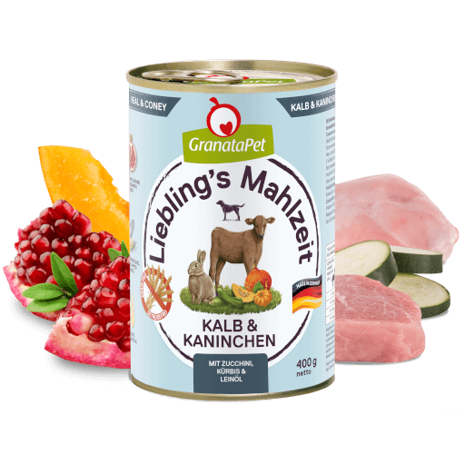 GranataPet Hund - Nassfutter Liebling´s Mahlzeit Kalb & Kaninchen 400 g - Zutaten