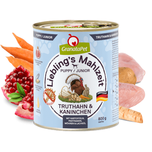 GranataPet Hund - Nassfutter Liebling´s Mahlzeit Truthahn & Kaninchen Junior 800 g - Zutaten