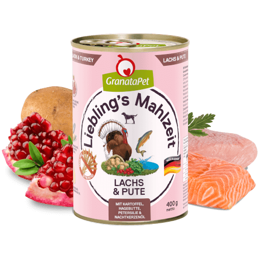 GranataPet Hund - Nassfutter Liebling´s Mahlzeit Lachs & Pute 400 g - Zutaten