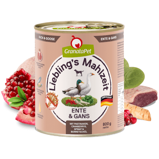 GranataPet Hund - Nassfutter Liebling´s Mahlzeit Ente & Gans 800 g - Zutaten
