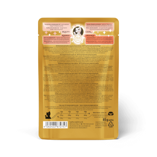 KITTY Cat - Nassfutter Paté Lachs & Geflügel 85 g - Rückseite