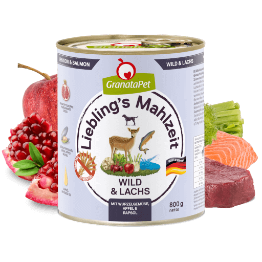 GranataPet Hund - Nassfutter Liebling´s Mahlzeit Wild & Lachs 800 g - Zutaten