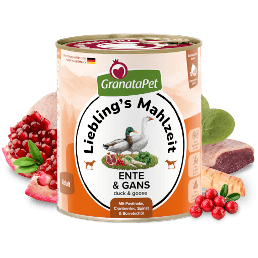 GranataPet Hund - Nassfutter Liebling´s Mahlzeit Ente & Gans 800 g - Zutaten