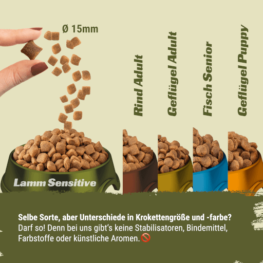 DOGGY Dog - Trockenfutter Lamm Sensitive 10 kg - Tafel Krokette