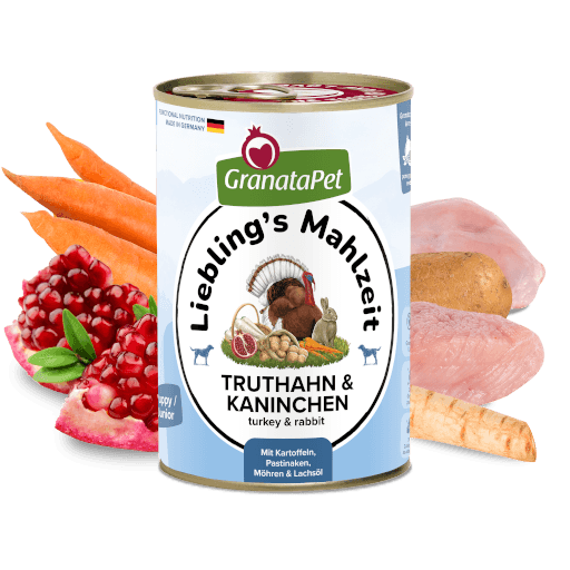 GranataPet Hund - Nassfutter Liebling´s Mahlzeit Truthahn & Kaninchen Junior 400 g - Zutaten