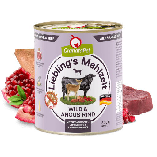 GranataPet Hund - Nassfutter Liebling´s Mahlzeit Wild & Angus Rind 800 g - Zutaten